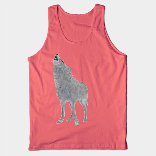 Wild wolf watercolor splash Tank Top by isarol